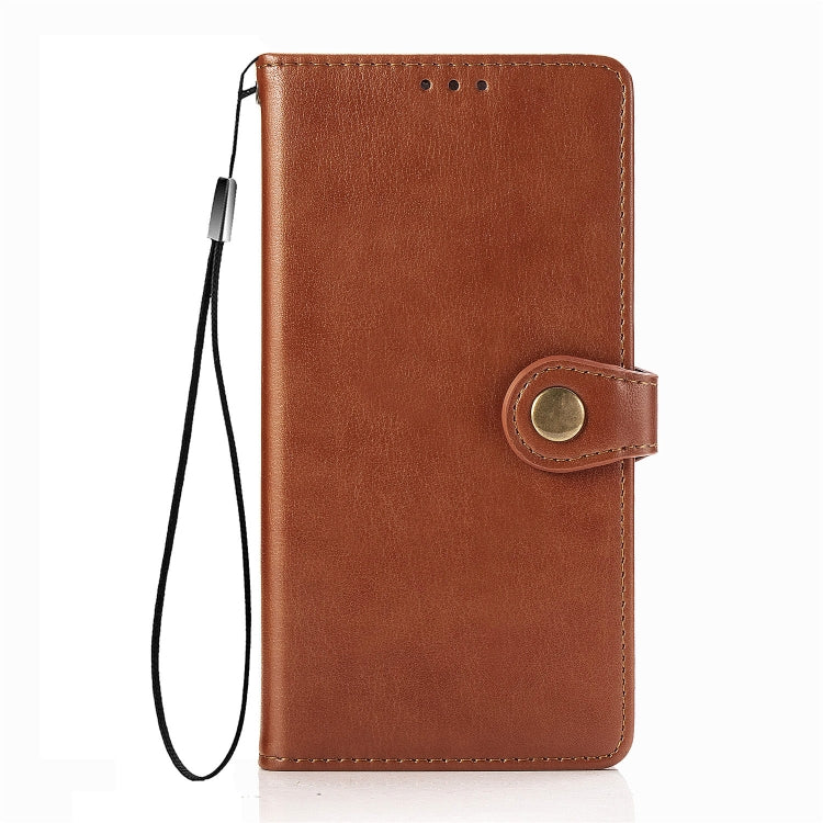 For Xiaomi Poco X3 NFC Retro Solid Color Leather Buckle Phone Case with Lanyard & Photo Frame & Card Slot & Wallet & Stand Function(Brown) by buy2fix