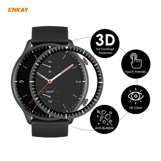 2 PCS For Amazfit GTR 2 ENKAY Hat-Prince 3D Full Screen Soft PC Edge + PMMA HD Screen Protector Film by ENKAY