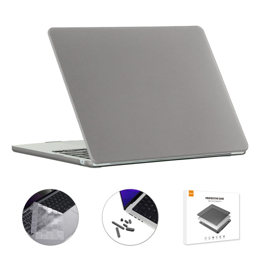 For MacBook Air 13.6 2022 A2681 US Version ENKAY 3 in 1 Matte Laptop Case with TPU Keyboard Film / Anti-dust Plugs (Grey) - MacBook Air Cases by ENKAY | Online Shopping UK | buy2fix