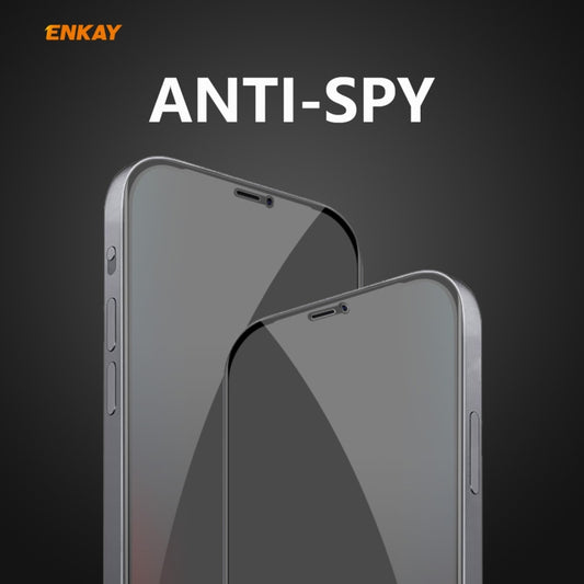 For iPhone 12 / 12 Pro 2pcs ENKAY Hat-Prince 0.26mm 9H 6D Privacy Anti-spy Full Screen Tempered Glass Film by ENKAY