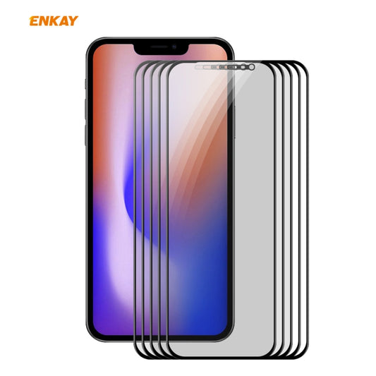 For iPhone 12 mini 5pcs ENKAY Hat-Prince 0.26mm 9H 6D Privacy Anti-spy Full Screen Tempered Glass Film 5.4 by ENKAY
