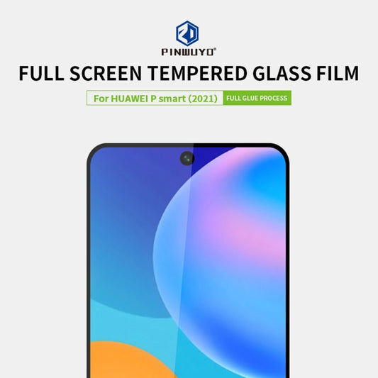 For Huawei P smart 2021 PINWUYO 9H 2.5D Full Screen Tempered Glass Film(Black) by PINWUYO