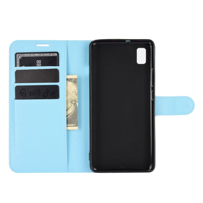 For ZTE Blade L210 Litchi Texture Horizontal Flip Protective Case with Holder & Card Slots & Wallet(Blue) - Mobile Accessories by buy2fix | Online Shopping UK | buy2fix