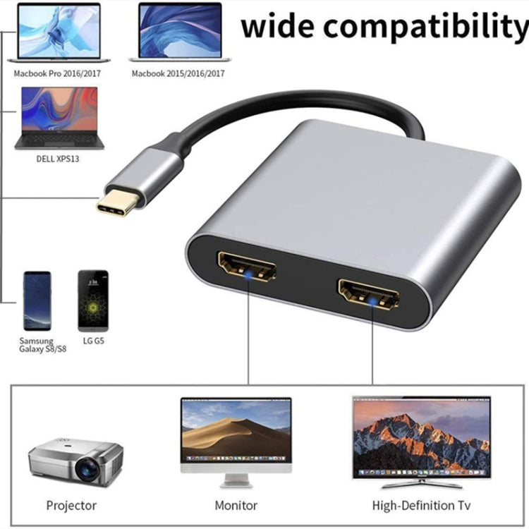 ZS-SGSHDMI USB-C / Type-C to Dual HDMI Adapter - Computer & Networking by buy2fix | Online Shopping UK | buy2fix