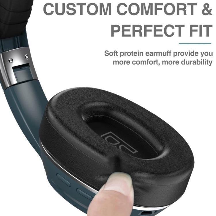 VJ320 Bluetooth 5.0 Head-mounted Foldable Wireless Headphones Support TF Card with Mic(Black) - Headset & Headphone by buy2fix | Online Shopping UK | buy2fix