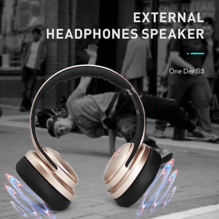 OneDer S3 2 in1 Headphone & Speaker Portable Wireless Bluetooth Headphone Noise Cancelling Over Ear Stereo(Rose Gold) - Headset & Headphone by OneDer | Online Shopping UK | buy2fix