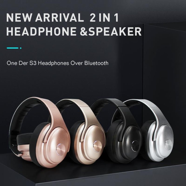 OneDer S3 2 in1 Headphone & Speaker Portable Wireless Bluetooth Headphone Noise Cancelling Over Ear Stereo(Gold) - Headset & Headphone by OneDer | Online Shopping UK | buy2fix