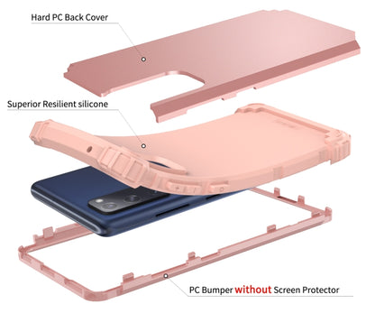 For Samsung Galaxy S20 FE PC + Silicone Three-piece Shockproof Protection Case(Rose Gold) - Samsung Accessories by buy2fix | Online Shopping UK | buy2fix