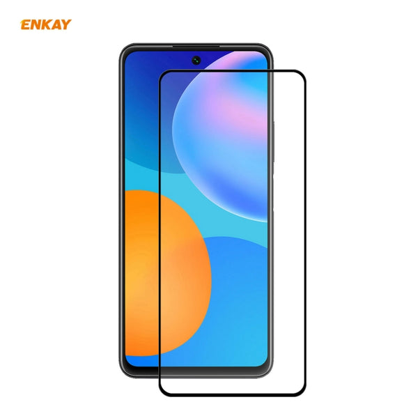 For Huawei P Smart 2021 ENKAY Hat-Prince Full Glue 0.26mm 9H 2.5D Tempered Glass Full Coverage Film by PINWUYO
