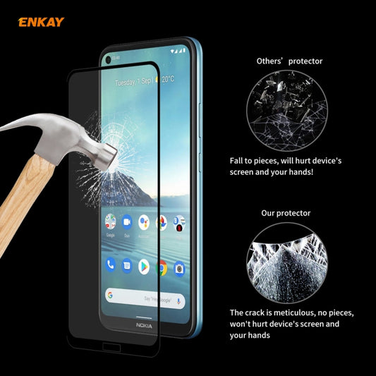 For Nokia 3.4 2 PCS ENKAY Hat-Prince Full Glue 0.26mm 9H 2.5D Tempered Glass Full Coverage Film by ENKAY