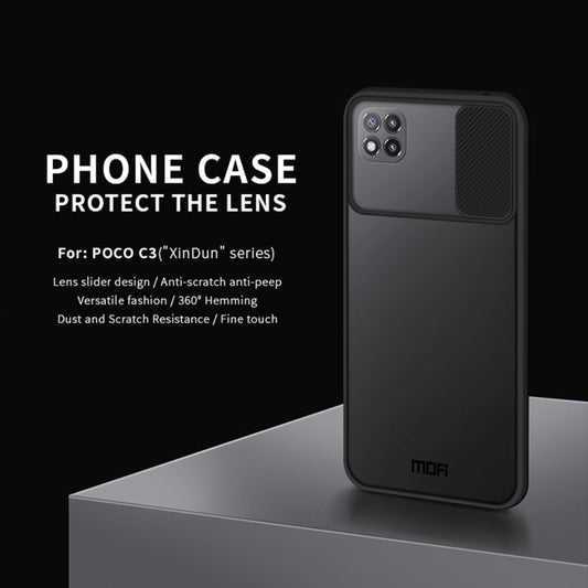 For Xiaomi Poco C3 MOFI Xing Dun Series Translucent Frosted PC + TPU Privacy Anti-glare Shockproof All-inclusive Protective Case(Black) by MOFI