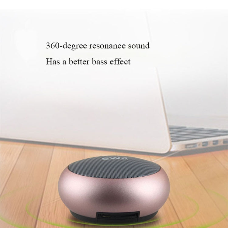 EWA A110 IPX5 Waterproof Portable Mini Metal Wireless Bluetooth Speaker Supports 3.5mm Audio & 32GB TF Card & Calls(Gold) - Mini Speaker by EWA | Online Shopping UK | buy2fix