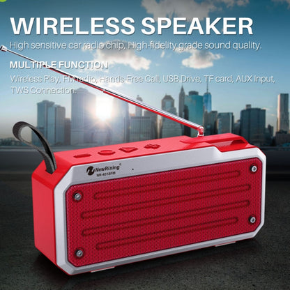 NewRixing NR4018FM TWS Portable Stereo Bluetooth Speaker, Support TF Card / FM / 3.5mm AUX / U Disk / Hands-free Call(Red) - Mini Speaker by New Rixing | Online Shopping UK | buy2fix