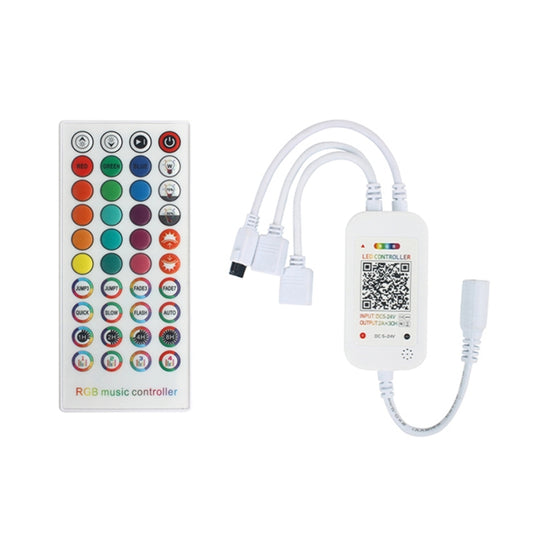 WiFi Smart 4 Pin RGB LED Strip Light Controller APP Remote Voice Control Works with Alexa Echo, 5-24V, type:WiFi 40-keys Controller by buy2fix