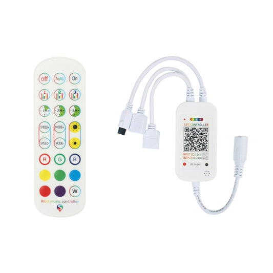 WiFi Smart 4 Pin RGB LED Strip Light Controller APP Remote Voice Control Works with Alexa Echo, 5-24V, type:WiFi 24-keys Controller by buy2fix