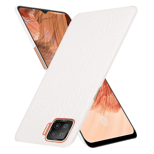 For OPPO F17 / A73 2020 Shockproof Crocodile Texture PC + PU Case(White) by buy2fix