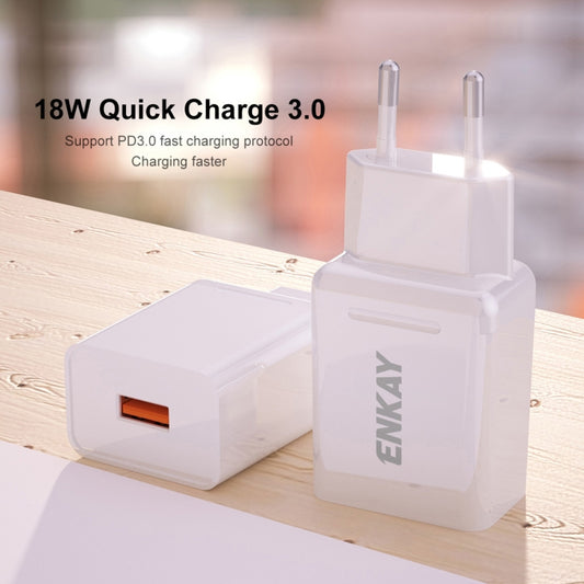 ENKAY Hat-Prince T033 18W USB QC 3.0 Fast Charging Travel Charger Power Adapter, EU Plug by ENKAY