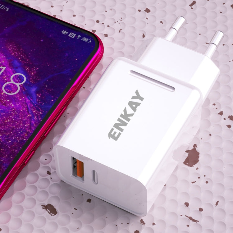 ENKAY Hat-Prince T030 18W 3A PD+QC 3.0 Fast Charging Travel Charger Power Adapter, EU Plug - Apple Accessories by ENKAY | Online Shopping UK | buy2fix