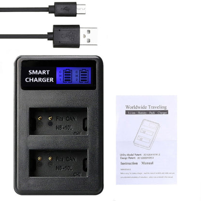 For Canon NB-10L Battery Smart LCD Display USB Dual-Channel Charger - Camera Accessories by buy2fix | Online Shopping UK | buy2fix