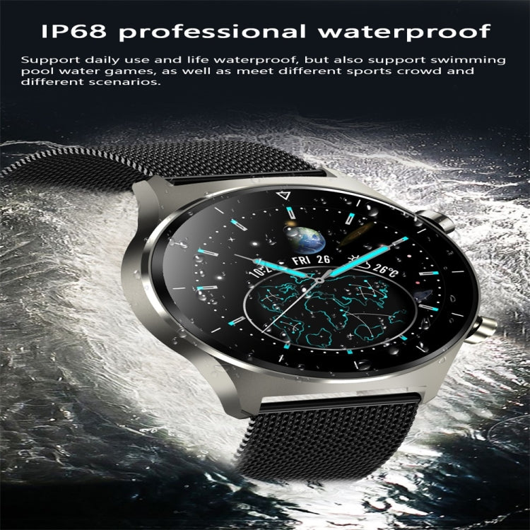 E13 1.28 inch IPS Color Screen Smart Watch, IP68 Waterproof, Silicone Watchband,Support Heart Rate Monitoring/Blood Pressure Monitoring/Blood Oxygen Monitoring/Sleep Monitoring(Black) - Smart Wear by buy2fix | Online Shopping UK | buy2fix