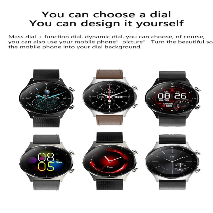 E13 1.28 inch IPS Color Screen Smart Watch, IP68 Waterproof, Silicone Watchband,Support Heart Rate Monitoring/Blood Pressure Monitoring/Blood Oxygen Monitoring/Sleep Monitoring(Black) - Smart Wear by buy2fix | Online Shopping UK | buy2fix