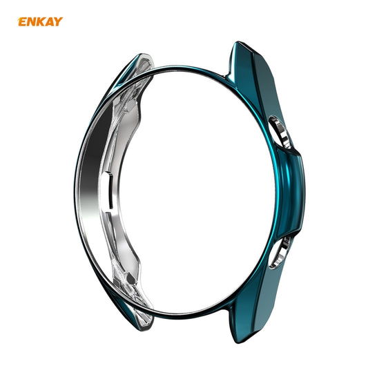 For Samsung Galaxy Watch 3 41mm 2 in 1 ENKAY Hat-Prince Electroplate Soft TPU Case + 0.2mm 9H 2.15D Curved Edge Tempered Glass Film(Cyan) by ENKAY