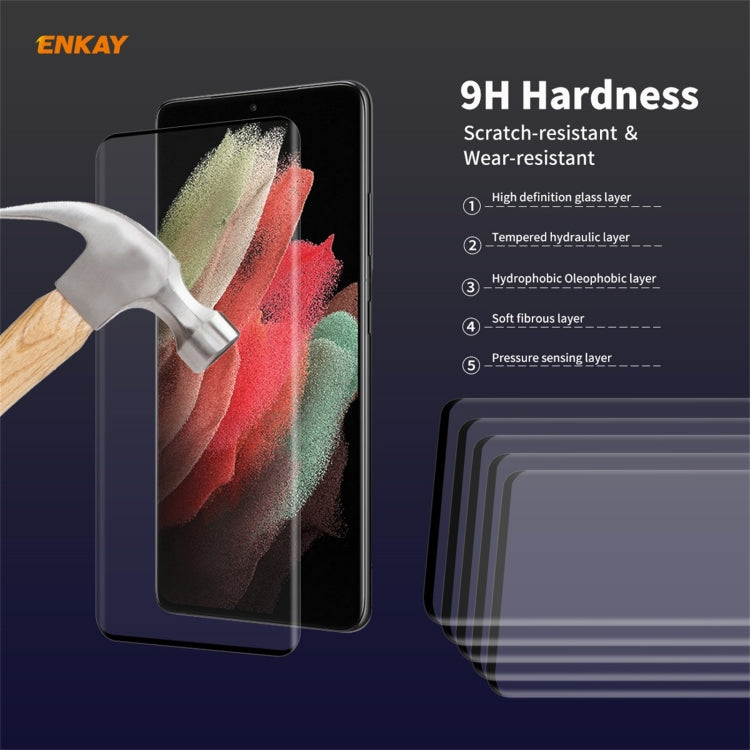 For Samsung Galaxy S21 Ultra 1pc ENKAY Hat-Prince 0.26mm 9H 3D Explosion-proof Full Screen Curved Heat Bending Tempered Glass Film - Galaxy S21 Ultra 5G Tempered Glass by ENKAY | Online Shopping UK | buy2fix