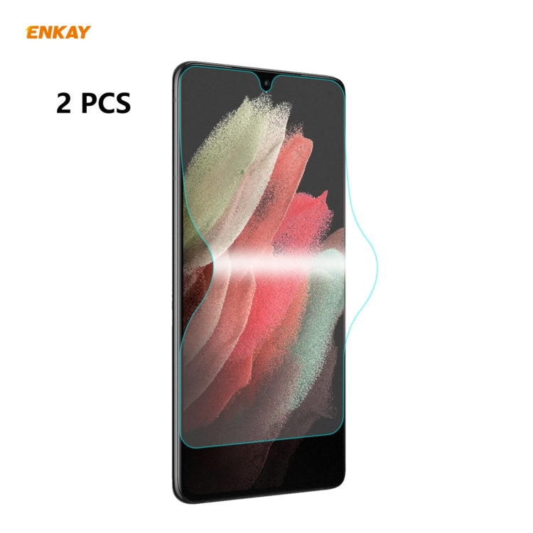 For Samsung Galaxy S21 Ultra 5G 2 PCS ENKAY Hat-Prince 0.1mm 3D Full Screen Protector Explosion-proof Hydrogel Film - Mobile Accessories by ENKAY | Online Shopping UK | buy2fix