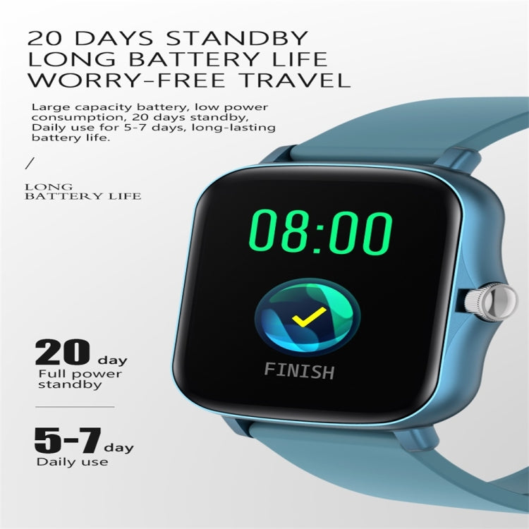 Y20 1.69 inch Color Screen Smart Watch IP67 Waterproof,Support Heart Rate Monitoring/Blood Pressure Monitoring/Blood Oxygen Monitoring/Sleep Monitoring(Blue) - Smart Wear by buy2fix | Online Shopping UK | buy2fix