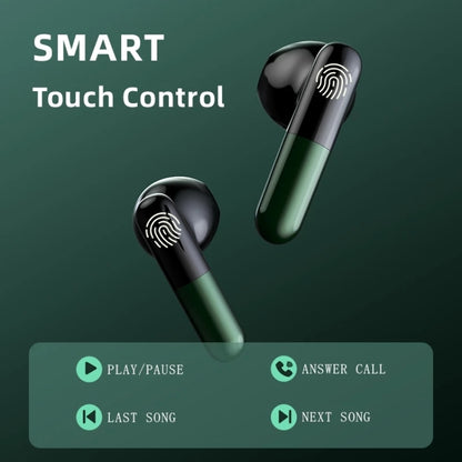 J28 TWS Wireless Bluetooth Earphones LED Digital Display HIFI Music Sport Earphone(Green) - TWS Earphone by buy2fix | Online Shopping UK | buy2fix