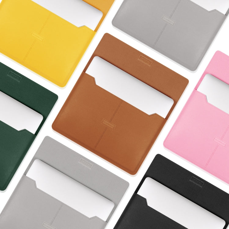 Litchi Pattern PU Leather Waterproof Ultra-thin Protection Liner Bag Briefcase Laptop Carrying Bag for 13-14 inch Laptops(BLACK) by buy2fix