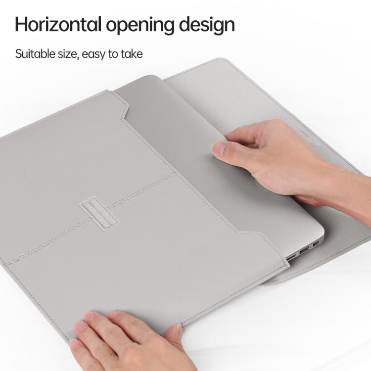 Litchi Pattern PU Leather Waterproof Ultra-thin Protection Liner Bag Briefcase Laptop Carrying Bag for 13-14 inch Laptops(BLACK) by buy2fix