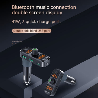BC70 Car Bluetooth 5.0 FM Transmitter Radio Adapter Dual Display Wireless Handsfree Call MP3 Music Player QC3.0 PD USB Charger - Bluetooth Car Kits by buy2fix | Online Shopping UK | buy2fix