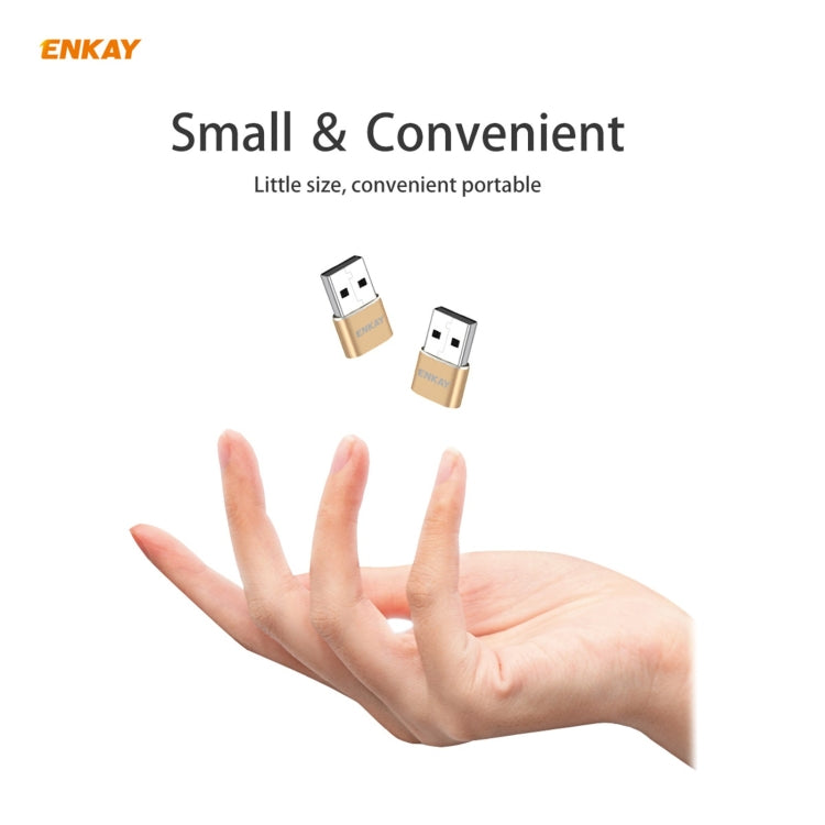 ENKAY ENK-AT105 USB Male to USB-C / Type-C Female Aluminium Alloy Adapter Converter, Support Quick Charging & Data Transmission(Rose Gold) - Type-C Adapter by ENKAY | Online Shopping UK | buy2fix