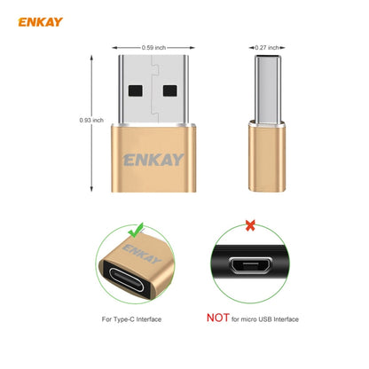 ENKAY ENK-AT105 USB Male to USB-C / Type-C Female Aluminium Alloy Adapter Converter, Support Quick Charging & Data Transmission(Red) - Type-C Adapter by ENKAY | Online Shopping UK | buy2fix