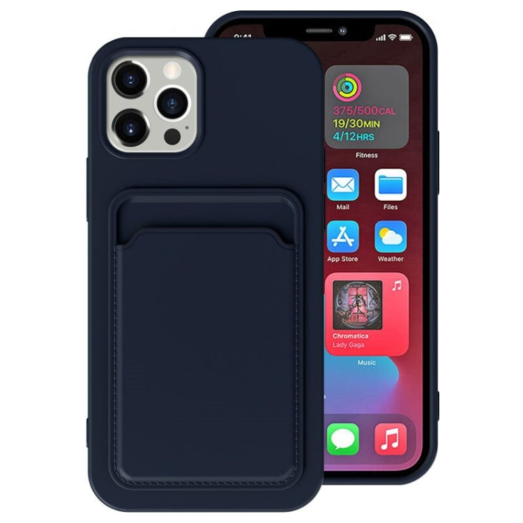For iPhone 11 TPU + Flannel Lining Shockproof Case with Card Slots (Blue) by buy2fix