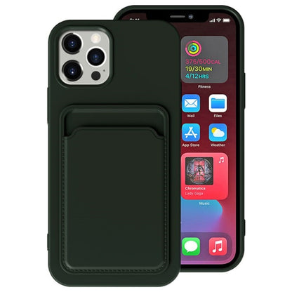 For iPhone 11 TPU + Flannel Lining Shockproof Case with Card Slots (Green) by buy2fix