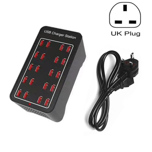 100W 20 USB Ports Fast Charger Station Smart Charger, AC 110-240V, Plug Size:UK Plug - Multifunction Charger by buy2fix | Online Shopping UK | buy2fix
