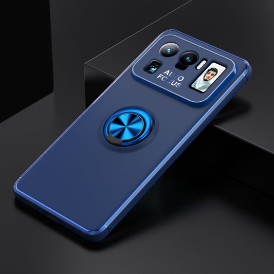 For Xiaomi Mi 11 Ultra Metal Ring Holder 360 Degree Rotating TPU Case(Blue+Blue) by buy2fix