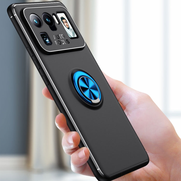 For Xiaomi Mi 11 Ultra Metal Ring Holder 360 Degree Rotating TPU Case(Blue+Blue) by buy2fix
