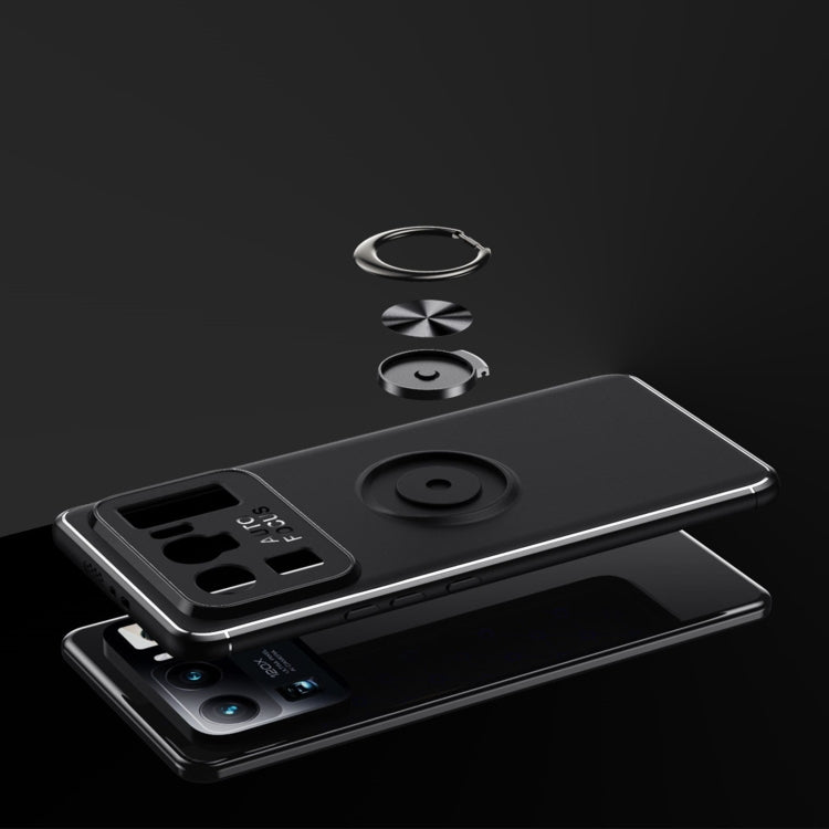 For Xiaomi Mi 11 Ultra Metal Ring Holder 360 Degree Rotating TPU Case(Blue+Blue) by buy2fix