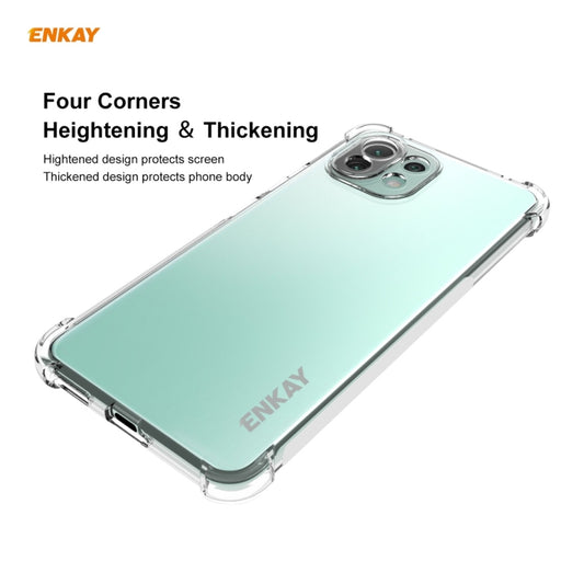 For Xiaomi Mi 11 Lite 5G ENKAY Hat-Prince Clear TPU Shockproof Case Soft Anti-slip Cover by ENKAY