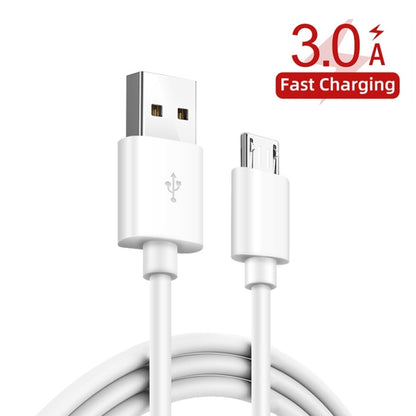 TE-092 36W Dual QC3.0 USB Fast Car Charger + USB to Micro USB Data Cable Set(White) - In Car by buy2fix | Online Shopping UK | buy2fix