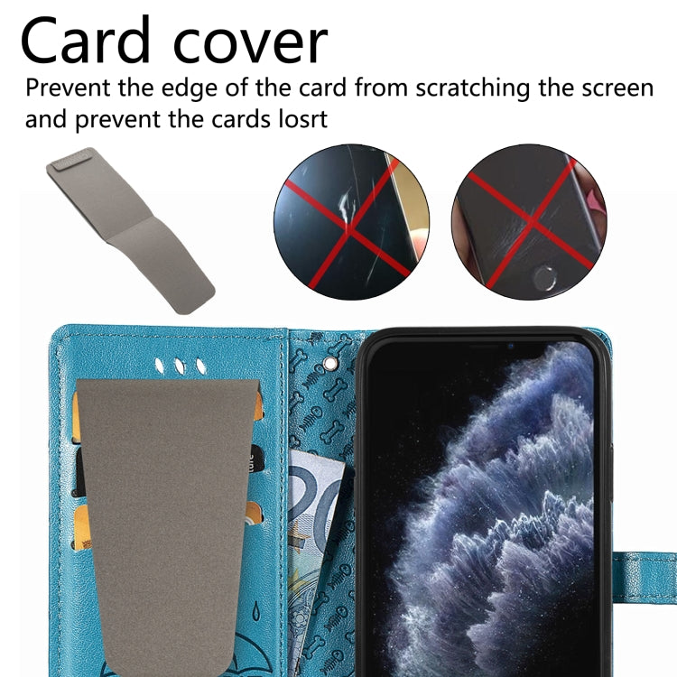 For Samsung Galaxy M02/A02 Cute Cat and Dog Embossed Horizontal Flip Leather Case with Holder & Card Slots & Wallet & Crossbody Lanyard & Card Cover(Rose Gold) by buy2fix