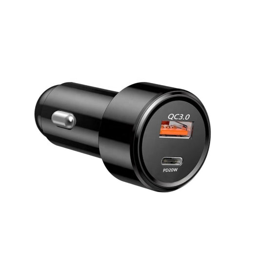 TE-P31 PD 20W USB-C / Type-C + QC3.0 18W USB Fast Car Charger(Black) - Car Charger by buy2fix | Online Shopping UK | buy2fix