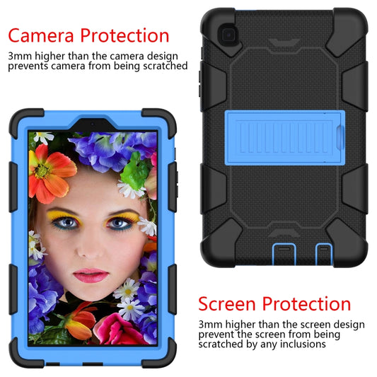 For Samsung Galaxy Tab A7 Lite T220 / T225 Two-Color Robot Shockproof Silicone + PC Protective Case with Holder(Black+Blue) by buy2fix