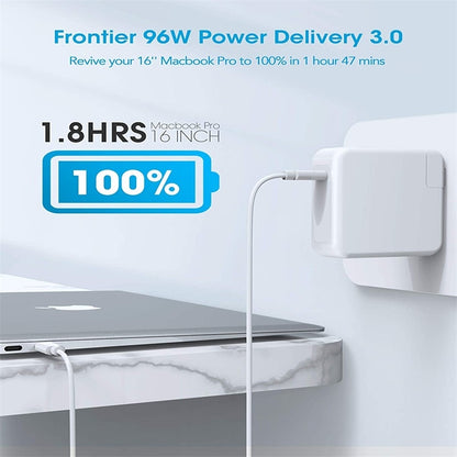 96W USB-C / Type-C Power Adapter Portable Charger with 1.8m USB-C / Type-C to USB-C / Type-C Charging Cable, EU Plug - Mobile Accessories by buy2fix | Online Shopping UK | buy2fix