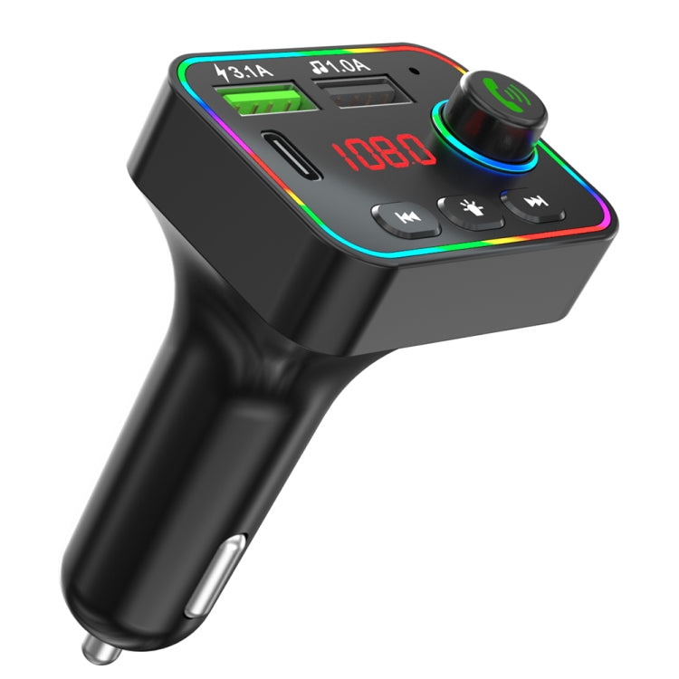 F4 Car MP3 Player FM Transmitter Colorful Backlight USB Charger Dual USB Car Accessories - Bluetooth Car Kits by buy2fix | Online Shopping UK | buy2fix