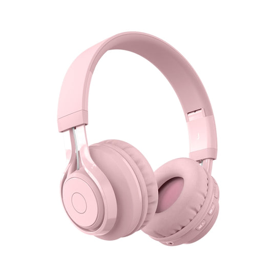 BT06C Cute Wireless Bluetooth 5.0 Headset for Children with Microphone LED Light Suppport Aux-in(Pink) by buy2fix