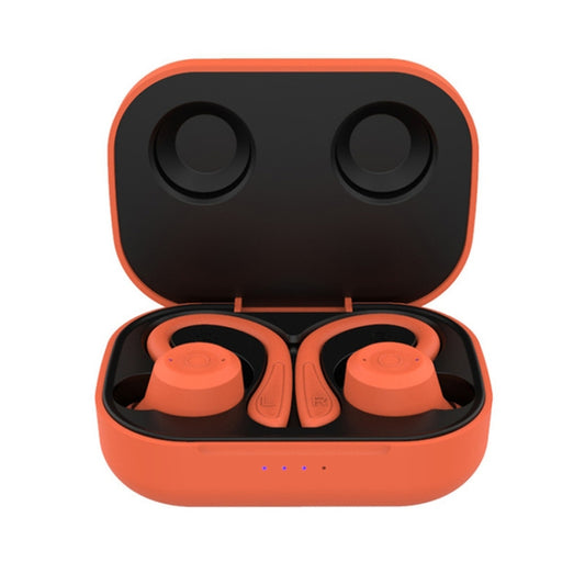 T20 TWS Bluetooth Hooks Wireless Sports Headphones with Charging Box IPX6 Waterproof Noise-cancelling Earphones(Orange) by buy2fix